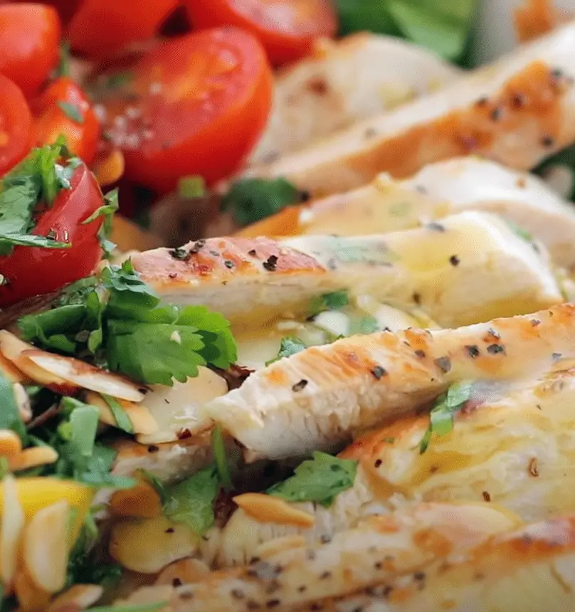 An Image showing Grilled Chicken with salad.