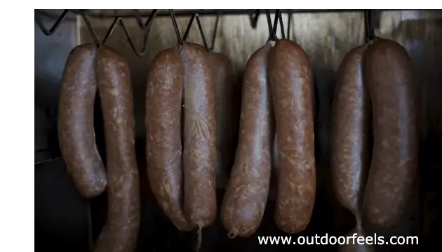 An Image showing curing sausage for smoking