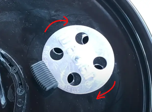 Image of the holes created and the damper movement.