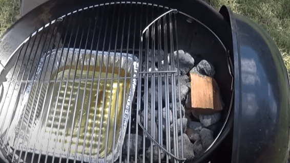 Set up Weber grill for smoking