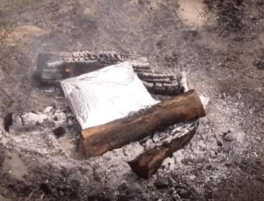 Cooking food with foil