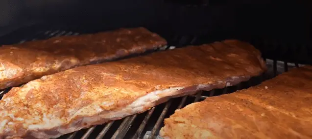 Ribs ion the cooking grate